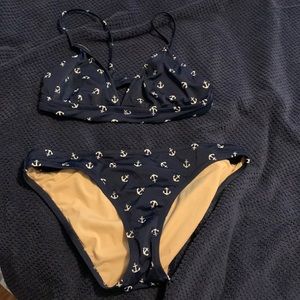 J Crew anchor print bikini- size small